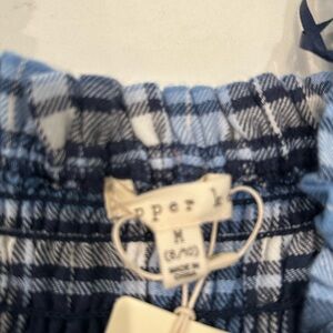 Copper Key Blue and White Plaid Kids Dress